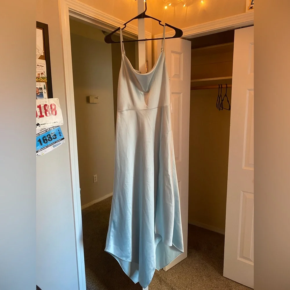 Light Blue Bridesmaid / Wedding Guest Silk Dress Only Worn Once - Picture 1 of 6